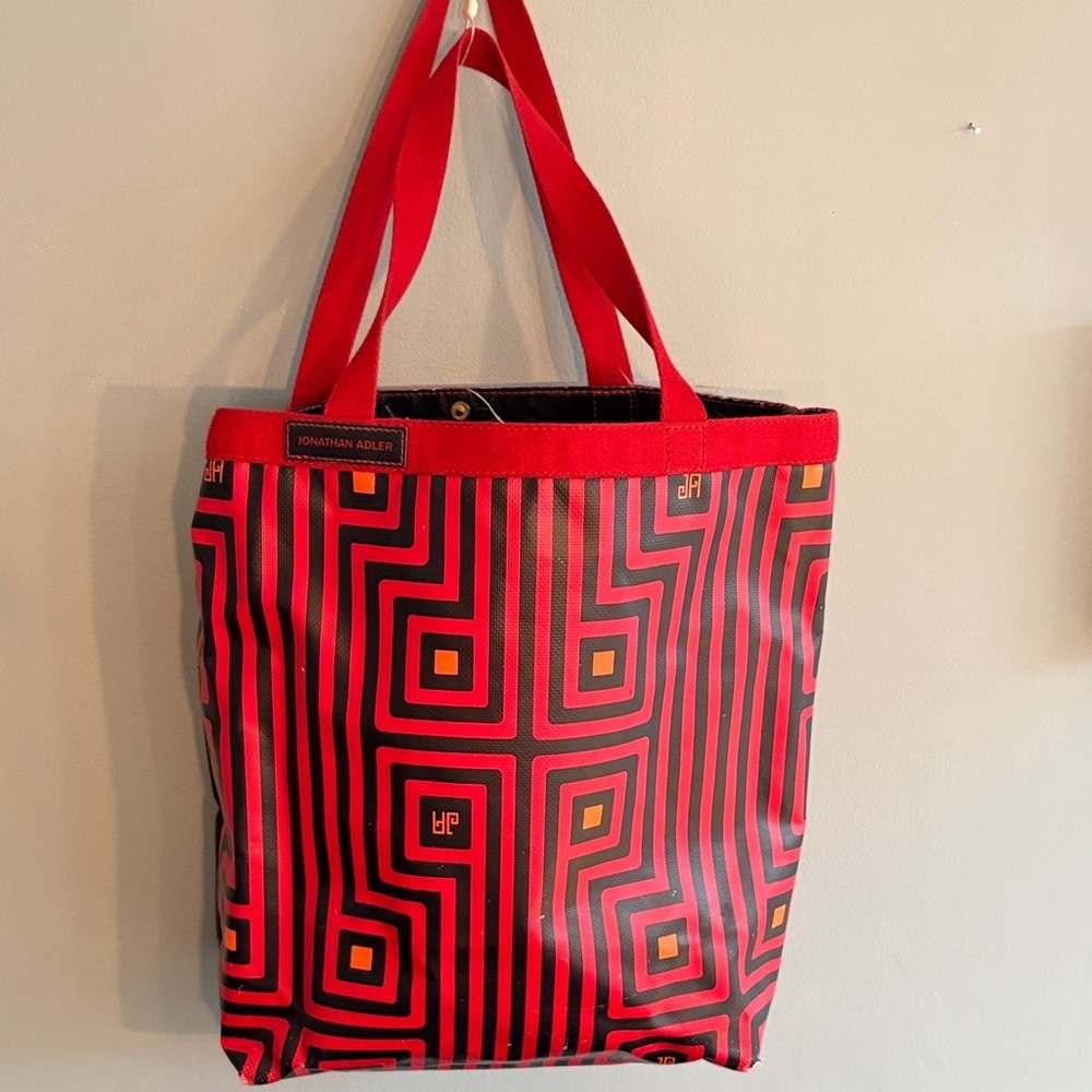 Jonathan Adler Red & Black Canvas Tote